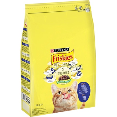 Friskies 4кг Adult Friskies PURINA, суха храна за котки - с риба треска и зеленчуци