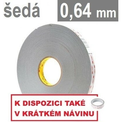 3M VHB 4936-P Obojstranne veľmi silne lepiaca akrylová páska 0,64 mm 19 mm x 3 m svetlosivá