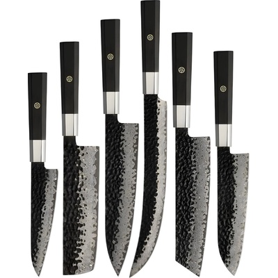 HARAHU Комплект дамаски кухненски ножове yu-37442 - Кафяв kp37442 (yu-37442)