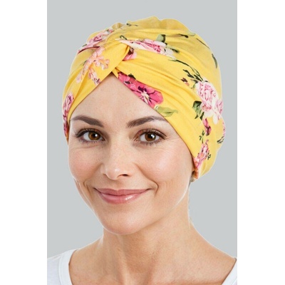 Aradesa dámský turban Floral žlutý