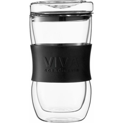 Viva Scandinavia Cestovný hrnček MINIMA čierny sklo 450 ml