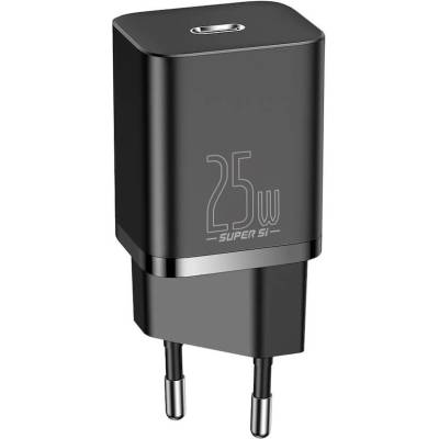 Baseus Зарядно устройство Baseus - Super Si QC, USB-C, 25W, черно (CCSP020101_VZ)