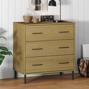 vidaXL Сайдборд с 3 чекмеджета кафяв 77x40x79, 5 см масивно дърво OSLO (350979)
