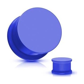 Šperky4U plug do ucha silikon modrá PL01020B-08