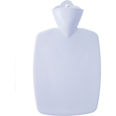 Hugo Frosch Classic termofor s obalem z umělé kožešiny bílý s podšívkou 1,8 l