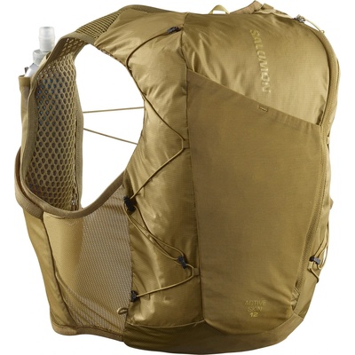 Salomon Раница за трейл бягане Salomon Active Skin 12 Set Trail running backpack - Brilliant Olive / Willow (502-8384-0613)