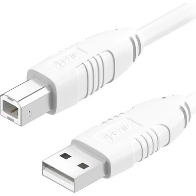 AlzaPower APW-CBUAB200W LinkCore USB-A to USB-B, 2m, bílý