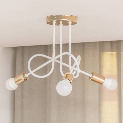 Helam Повърхностно монтиран плафон OXFORD 3xE27/15W/230V, златист/бял (HE1760)