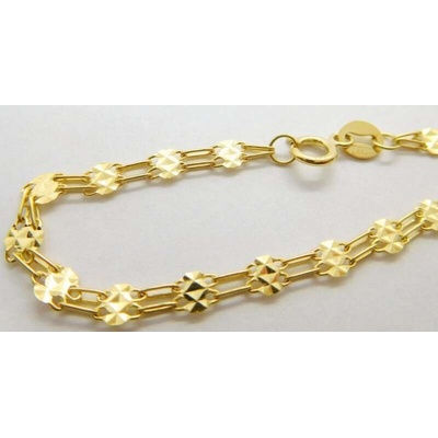 Klenoty Budín Dámský gravírovaný zlatý řetízek destičky HK6198