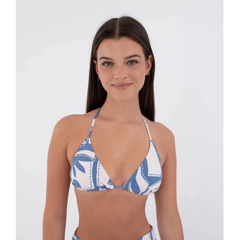 Hurley Gumtree Slide Triangle bikini top - White / Blue (Quiet Harbor)