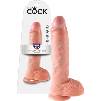 King Cock 25 cm dildo s guľami naturálny vzhľad