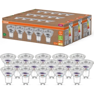 OSRAM highly efficient LED lamps with energy efficiency class A, value pack with 15 bulbs, replaces conventional 50W reflector lamps, warm white (2700K), E27, glass - 4099854298486