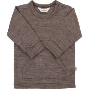 Joha Детски вълнен пуловер Joha Kid's Blouse L/S with Belly Pockets Merino jumper - Dark Brown - размер 90 (704-6192-0314)