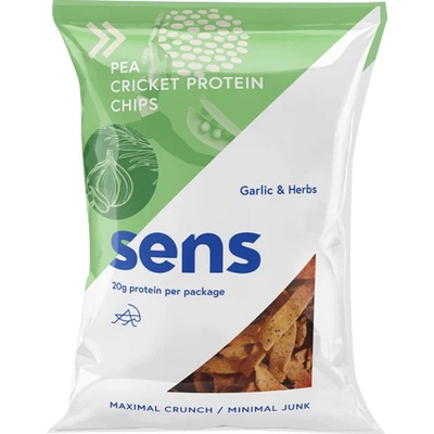 Sens Protein Chipsy s cvrččím proteinem česnek a bylinky 80 g