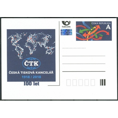 Česká pošta (2018) CDV 184 ** - 100 let ČTK
