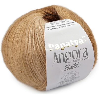 Stoklasa Pletací příze Papatya Angora Batik 100 g Balení: 1 ks, Varianta: 5 (02) hnědá 5 (02) hnědá