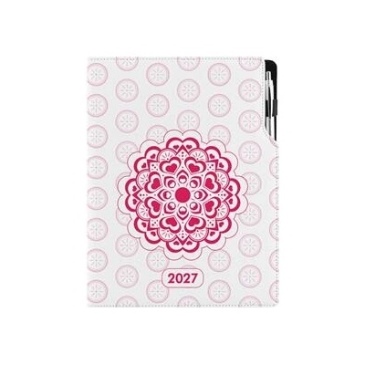 Design A4 denní 2027 Mandala červená