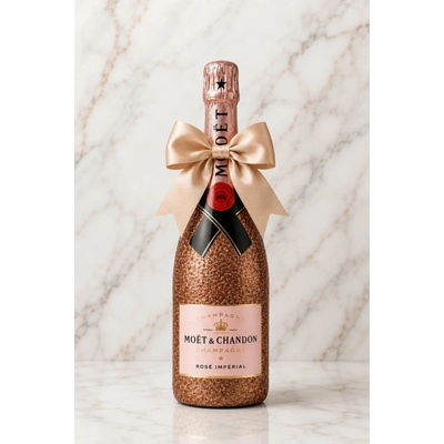 Moët & Chandon Rosé Hnedá dárková zdobená lahev 0,375 l
