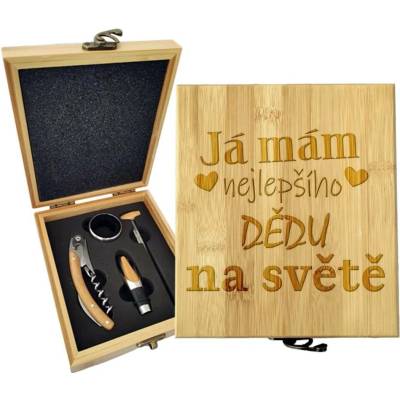Sablio Dárková sada na víno Já mám nejlepšího dědu na světě: 147×168×49 mm