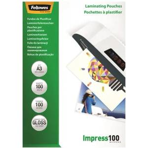 Fellowes Термоламиниращо фолио, 100 микрона, А3, гланц, 100 броя, fellowes 5351205 (5351205)