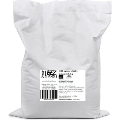 Život bez lepku BIO ovesné vločky jemné 5 kg
