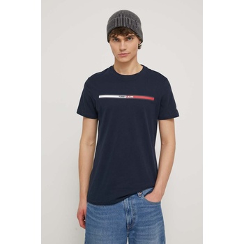 Tommy Jeans Памучна тениска Tommy Jeans в тъмносиньо с принт DM0DM13509 (DM0DM13509)