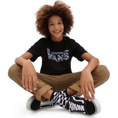 Vans By Classic Logo Fill Boys Black-true Blue
