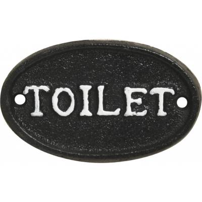 Chic Antique Kovový štítok na WC Antique Black
