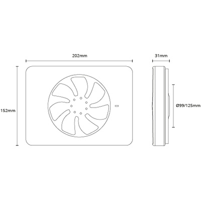 Fresh Вентилатор Intellivent ф100-120мм, цвят Бял, 134м3/ч, 5.5W, 21dB - V197276 (V197276)