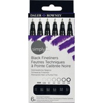 Daler-Rowney Simply Synthetic Fine Tip Cardboard Box Пълнител за писалка Black 6 бр (644300006)