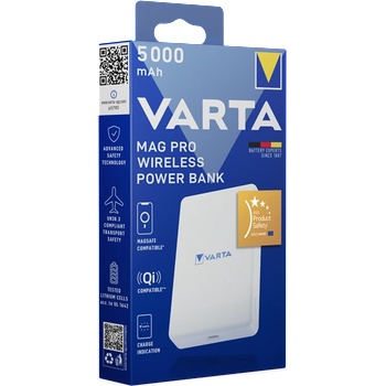 VARTA Mag Pro Wireless 5000mAh Power Bank USB-C бял (57903101111)