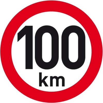Reflexná samolepka rýchlosť 100 km, priemer 200 mm