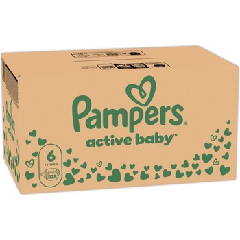 Pampers Бебешки пелени Pampers Active Baby - Размер 6, 13-18 kg, 128 броя (1100000231)