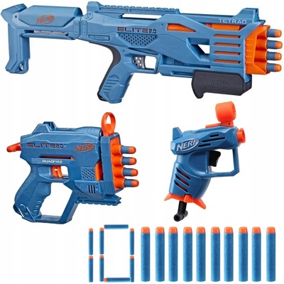 Pistole NERF Hasbro Elite 2.0 modrá, sada 3 kusů