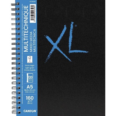 Canson Book Wire Bound Long Side XL Mixed Media Скицник 60 A5 160 g Portrait (C31200L021)