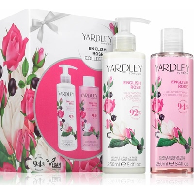 Yardley English Rose sprchový gél 250 ml + Yardley English Rose zjemňujúce telové mlieko 250 ml kozmetická sada
