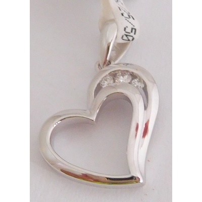 Klenoty Budín Diamantový zlatý přívěsek z bílého zlata srdíčko s brilianty 3870085