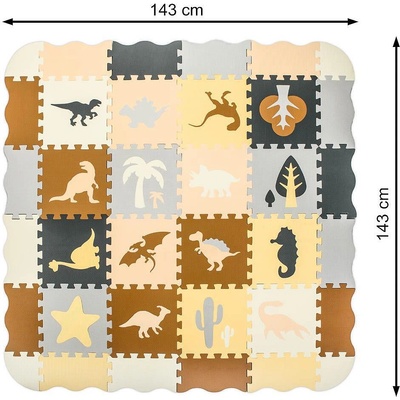 KIK Подложка за пъзел / кошара от пяна 36 бр. динозаври 143см x 143см x1см (KX5421)