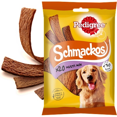 PEDIGREE Schmackos 144g - лакомства за кучета (с говеждо, пилешко, агнешко, патешко)