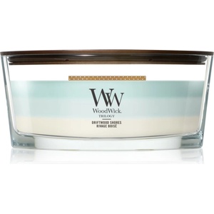 WoodWick Trilogy Driftwood Shores ароматна свещ с дървен фитил 453.6 гр