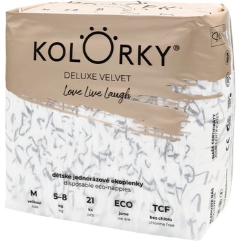 Kolorky Deluxe Velvet Love Live Laugh еднократни ЕКО пелени размер М 5-8 Kg 21 бр