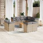 vidaXL Patio Sofa Set 11-местни Смес от бежово и светлосиво (3256276)