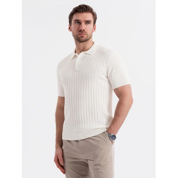 Ombre Clothing Мъжка slim fit поло риза от вискоза с вертикални ивици Ombre Clothing Ombre Clothing | Zlaten | МЪЖЕ | XXL