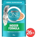 Purina One Cat Indoor mini filetky s tuniakom a zelenými fazuľkami v šťave 26 x 85 g