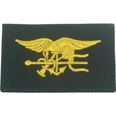 Nášivka NAVY SEAL velcro so zlatou výšivkou ČIERNA