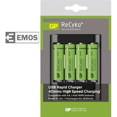 GP U421 + 4x AA GP ReCyko+ Pro GP Batteries + USB B04211