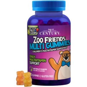 21st Century Zoo Friends Multi Gummies [60 желирани бонбони] Плодов Пунш
