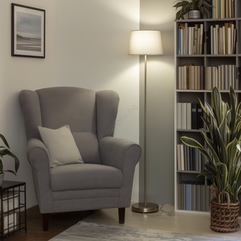 Brilagi - LED подова лампа CERIA 1xE27/40W/230V Ø 30 см сива/матов хром (BG2914)