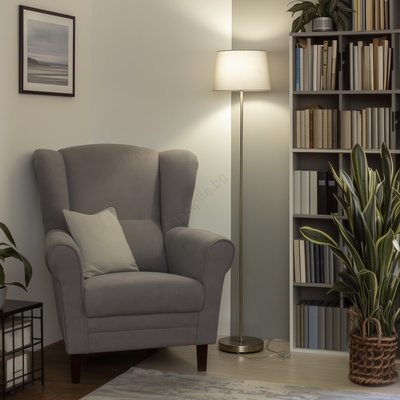 Brilagi - LED подова лампа CERIA 1xE27/40W/230V Ø 30 см сива/матов хром (BG2914)