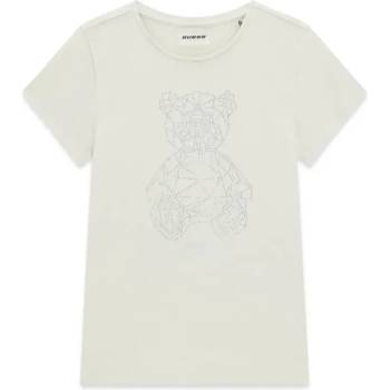 GUESS Бяла тениска за момиче с кристално мече Guess